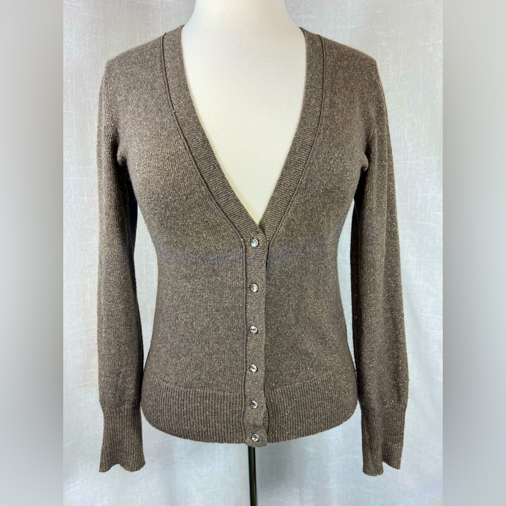 Banana Republic Factory metallic gold brown cardigan, S